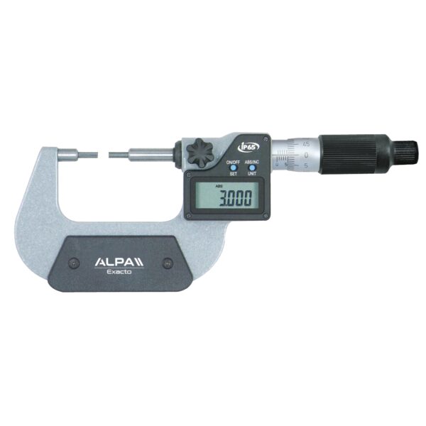 Digital micrometer IP65 with small measuring surfaces ALPA BA055