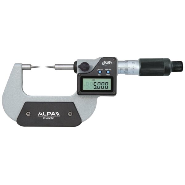 Digital micrometer IP65 with 15° conical tips ALPA BA045